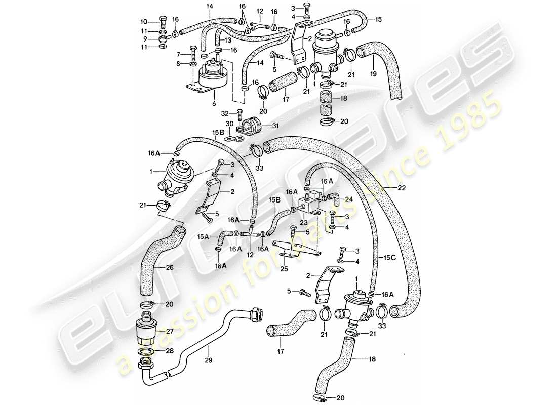 porsche 1986 (911) iniezione aria diagramma delle parti