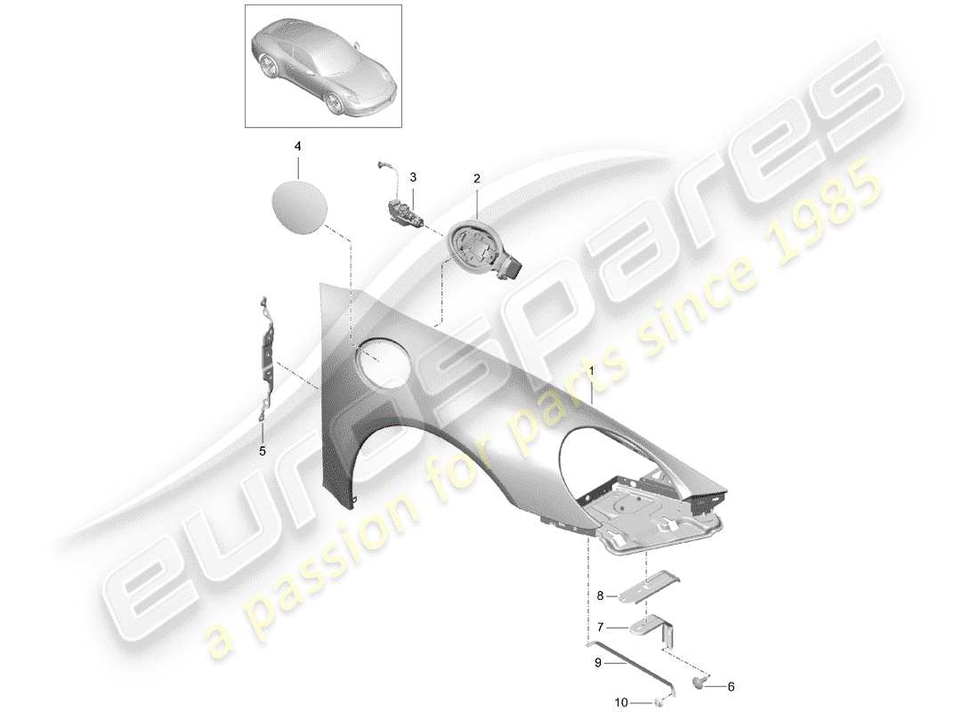 porsche 2015 (991-1) parafango diagramma delle parti
