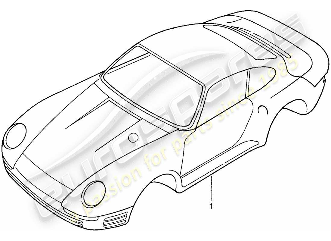 porsche 1987 (959) schema delle parti della carrozzeria