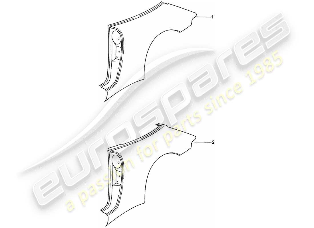 porsche 1994 (993) pannello laterale diagramma delle parti