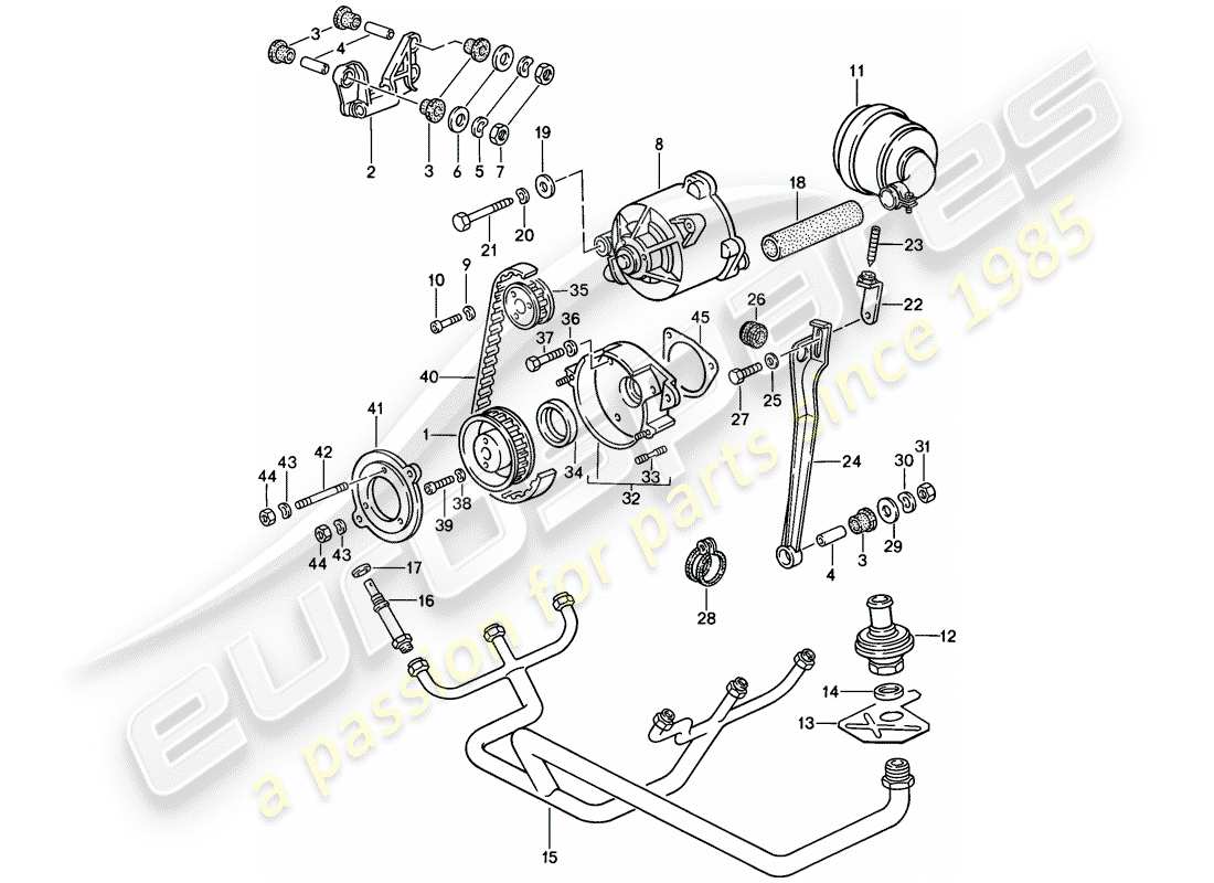 porsche 1986 (911) iniezione aria diagramma delle parti