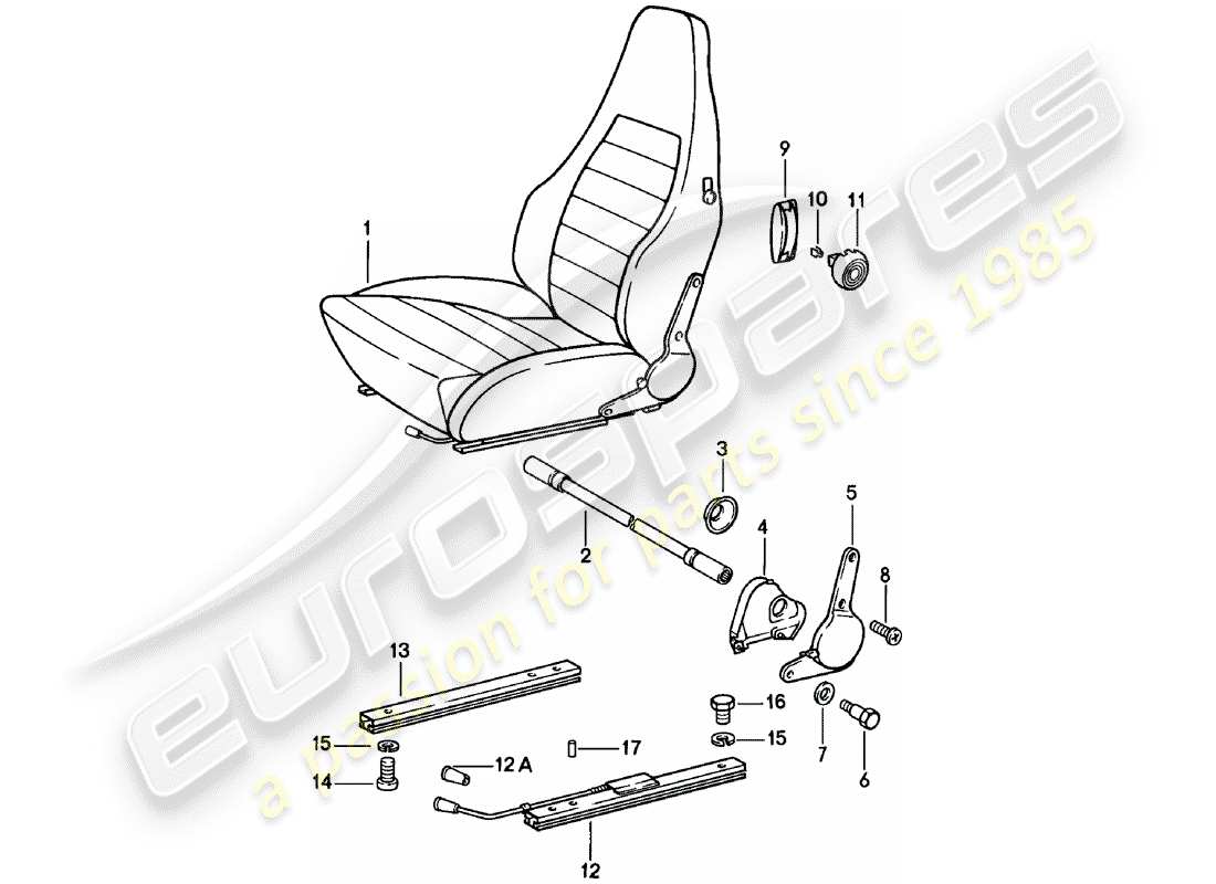 porsche 1983 (911) sedile sportivo - completo - d >> - mj 1980 schema delle parti