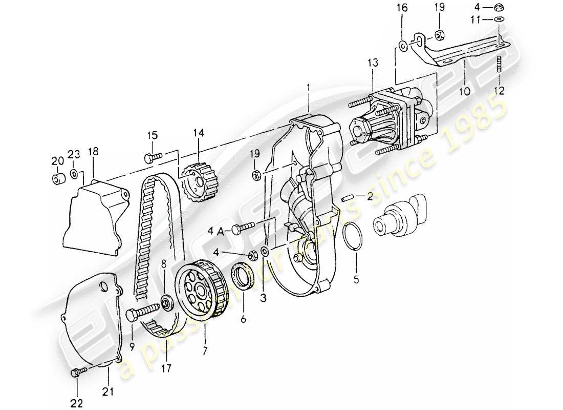 porsche 1993 (964) pompa del servosterzo diagramma delle parti