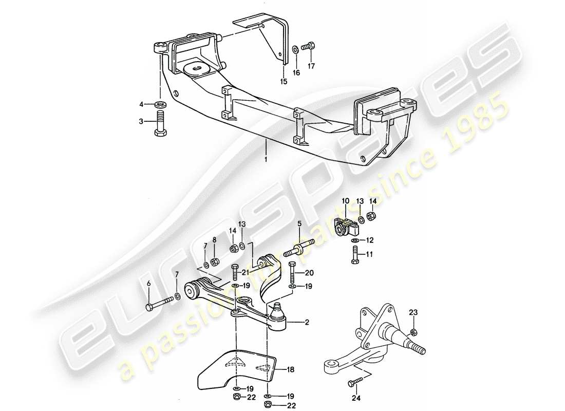 porsche 1994 (968) braccio di controllo del binario - traversa diagramma delle parti