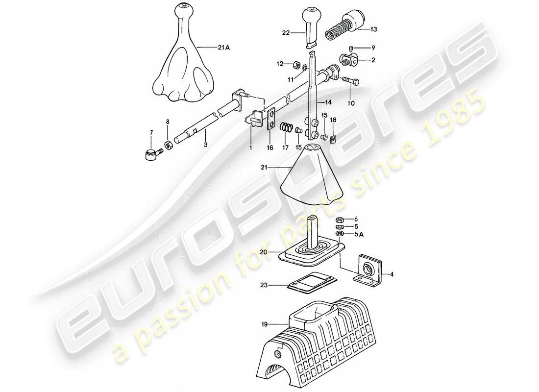 porsche 1986 (928) meccanismo del cambio - cambio manuale diagramma delle parti