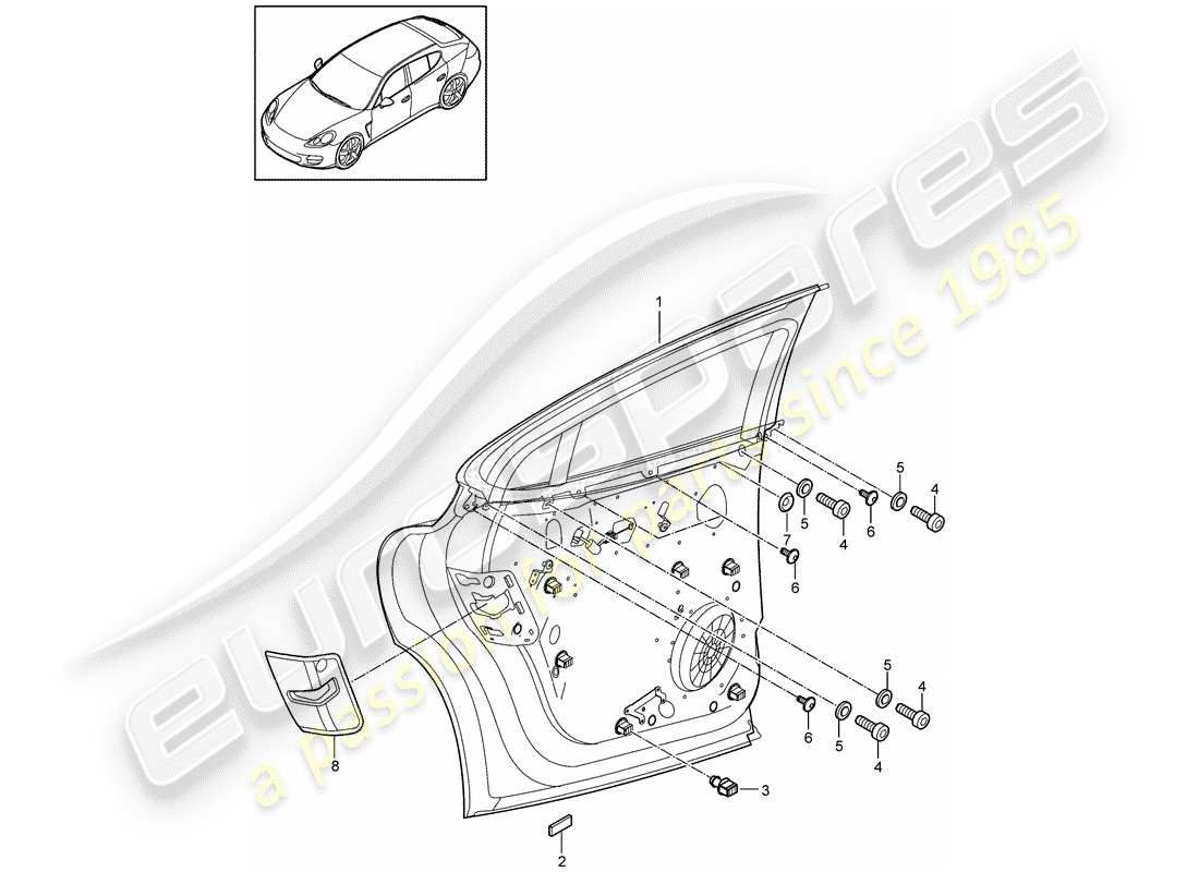 porsche 2012 (panamera 970) regolatore della finestra diagramma delle parti
