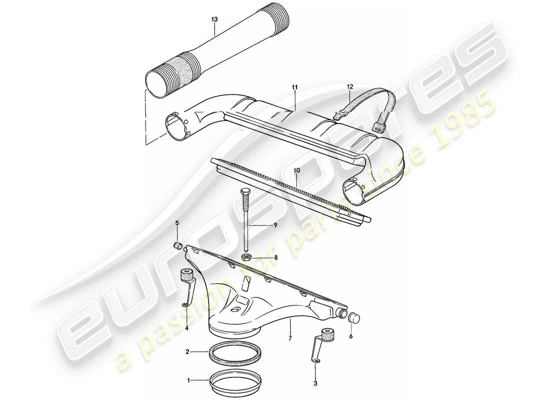 porsche 1986 (928) filtro aria - k-jetronic - d - mj 1983>> - mj 1983 diagramma delle parti
