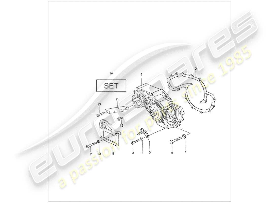 porsche 1994 (928) pompa dell'acqua diagramma delle parti