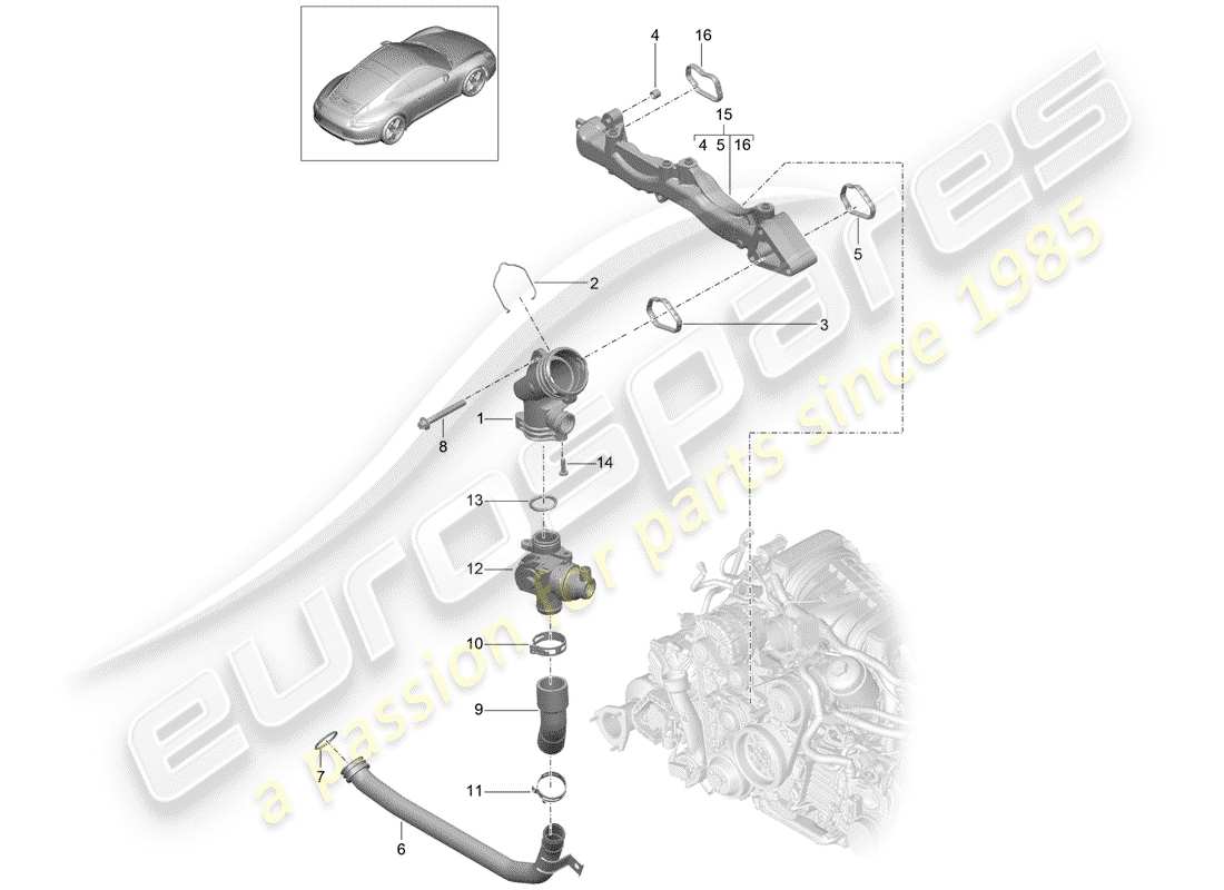 porsche 2012 (991-1) sottotelaio diagramma delle parti