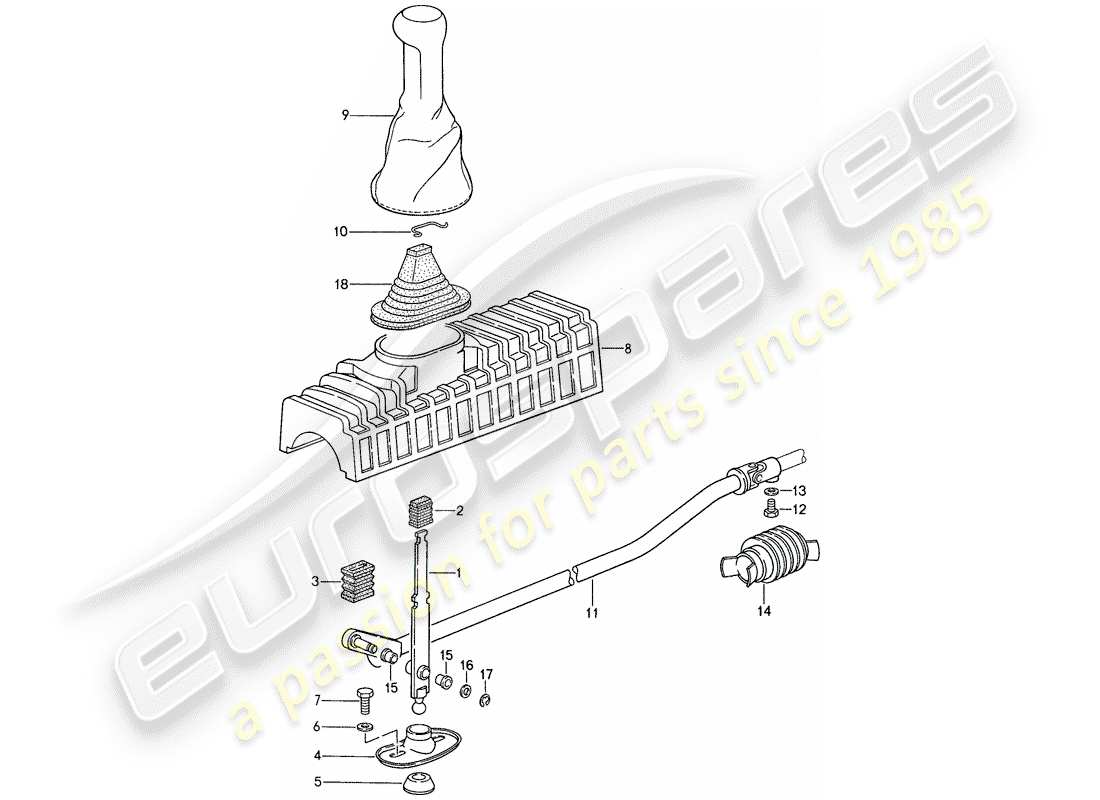 porsche 1988 (959) controllo della trasmissione diagramma delle parti