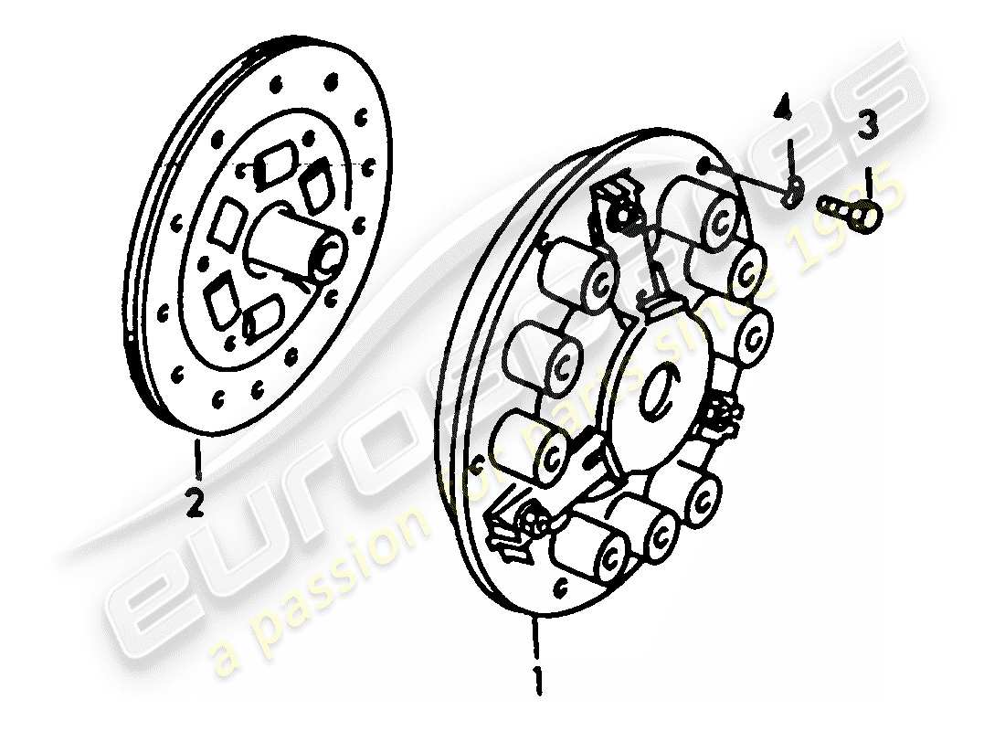 porsche 1954 (356/356a) frizione diagramma delle parti