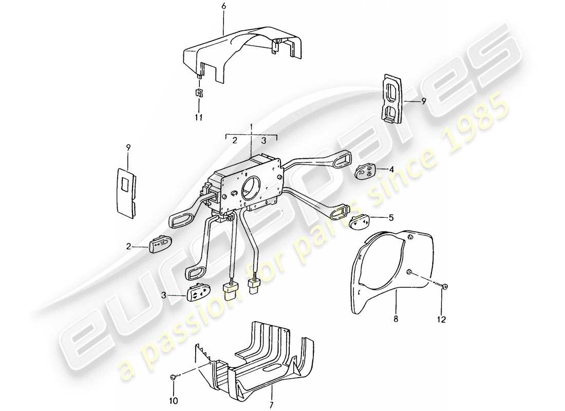 porsche 1999 (986 boxster) interruttore piantone sterzo diagramma delle parti