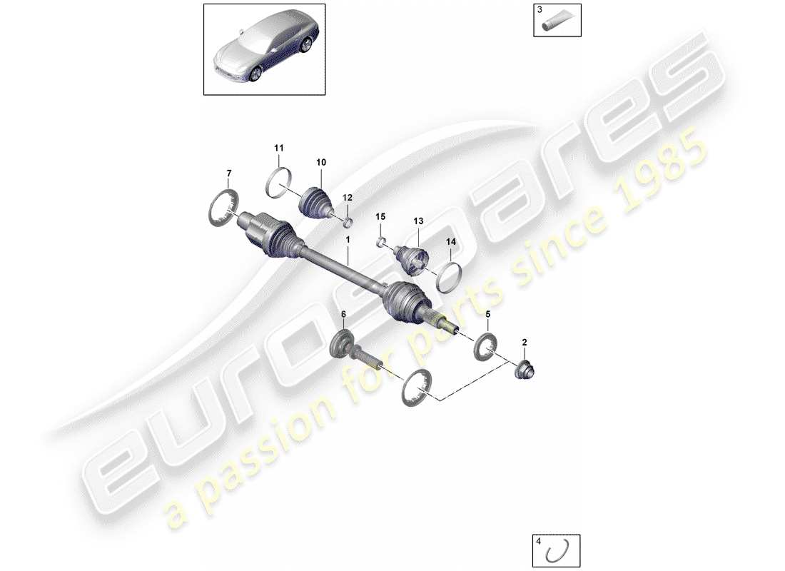 porsche 2020 (panamera 971-1) albero di trasmissione diagramma delle parti