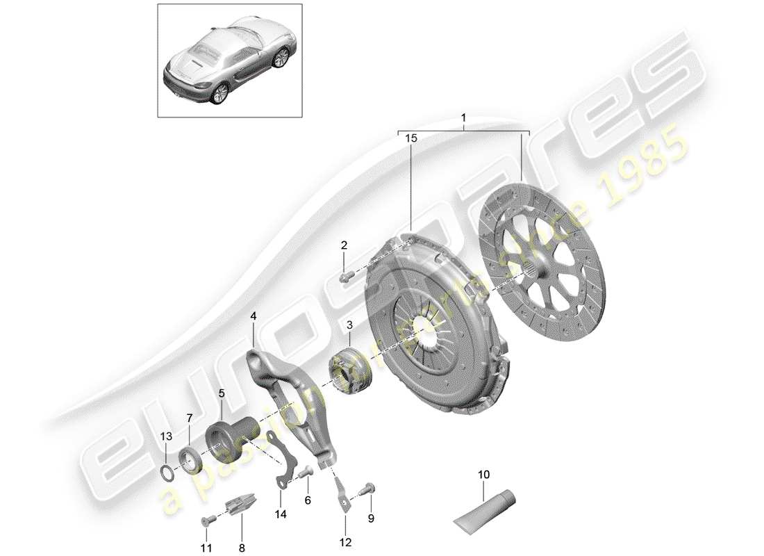 porsche 2015 (981 boxster) frizione diagramma delle parti