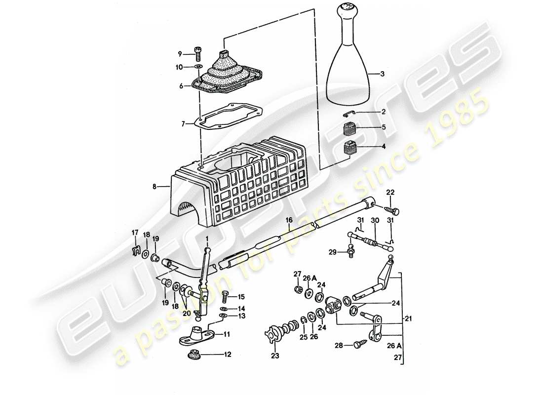 porsche 1994 (968) attuatore - per - cambio manuale diagramma delle parti
