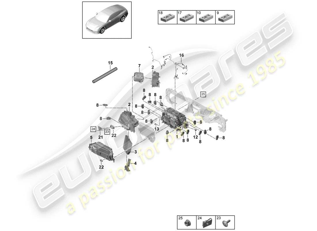 porsche 2018 (panamera 971-1) condizionatore diagramma delle parti