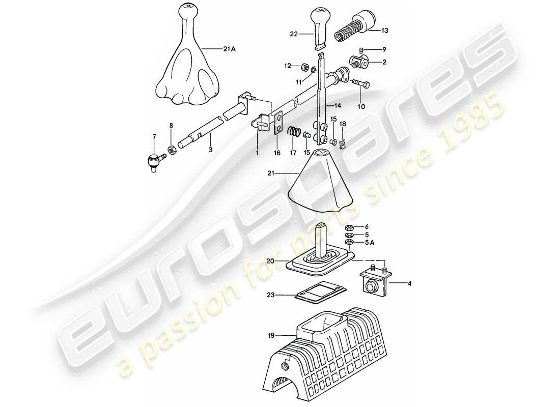 porsche 1981 (928) meccanismo del cambio - cambio manuale diagramma delle parti