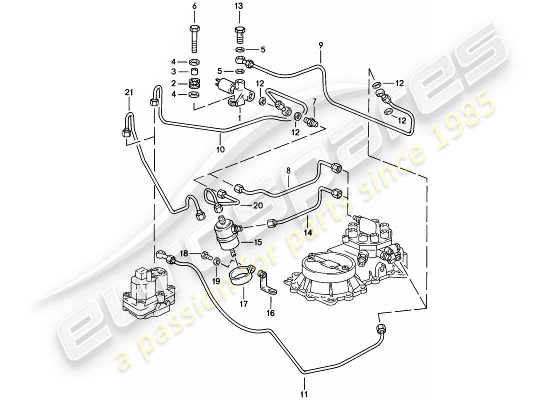 porsche 1982 (928) pressione di controllo - abbassamento - d - mj 1980>> diagramma delle parti