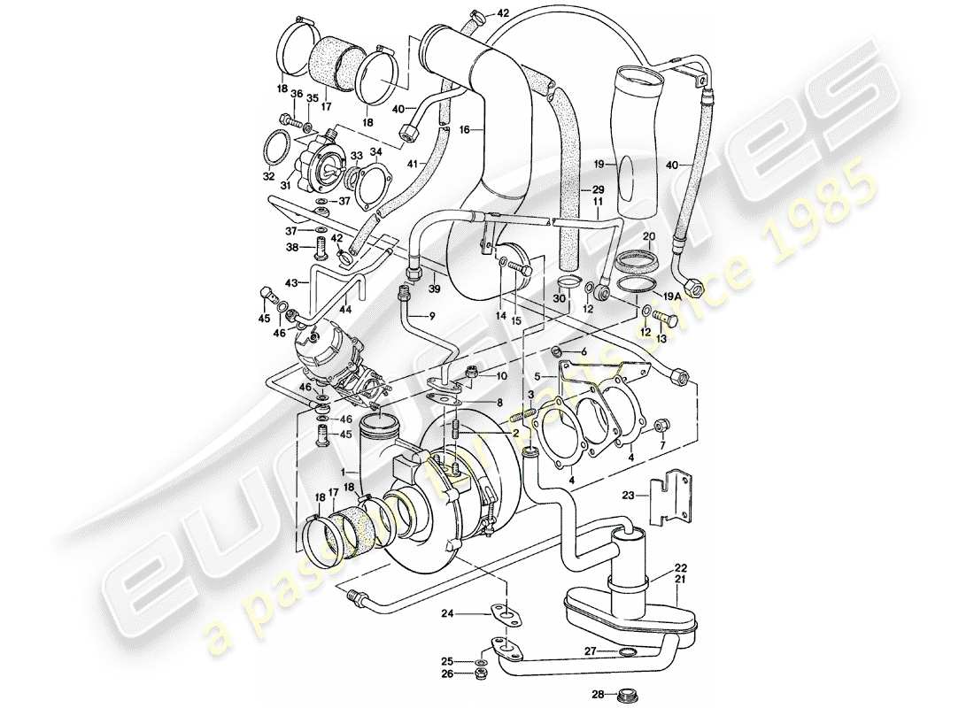 porsche 1981 (911) turbocompressione diagramma delle parti