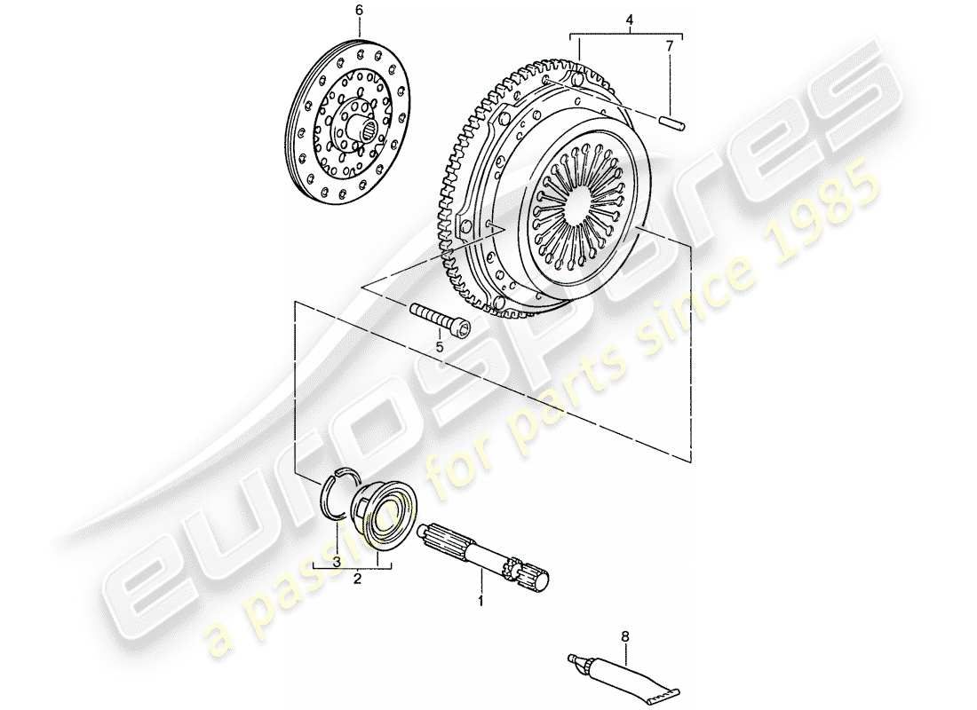 porsche 1991 (928) cambio manuale - frizione diagramma delle parti