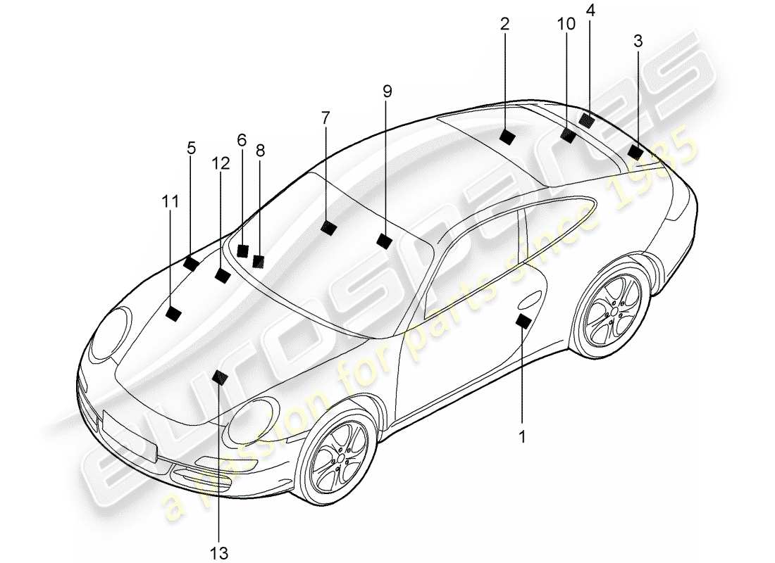 porsche 2012 (997-2) segnali/avvisi diagramma delle parti