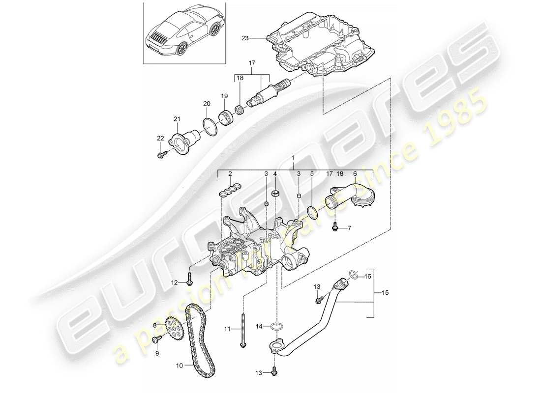 porsche 2012 (997-2) pompa dell'olio diagramma delle parti