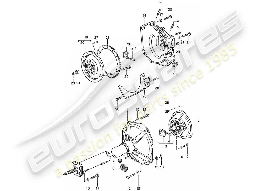 porsche 1992 (968) tiptronic - tubo centrale diagramma delle parti
