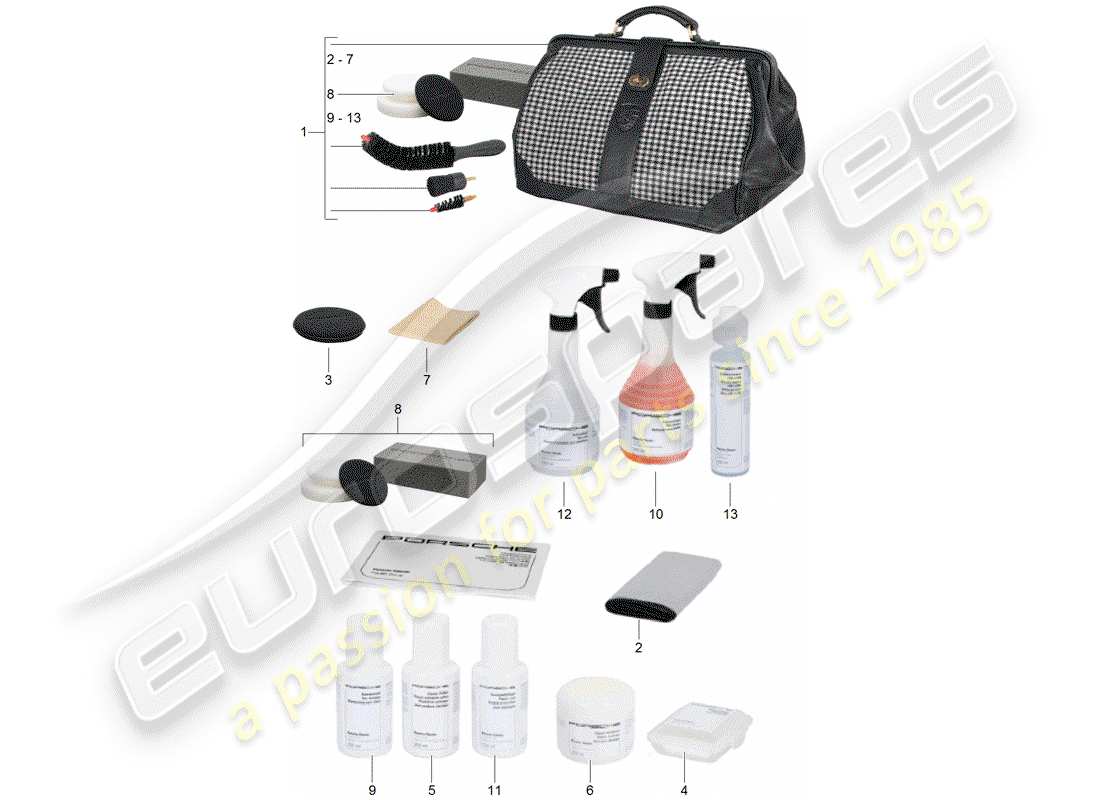 porsche 1992 (928) cleaning agent - porsche classic diagramma delle parti