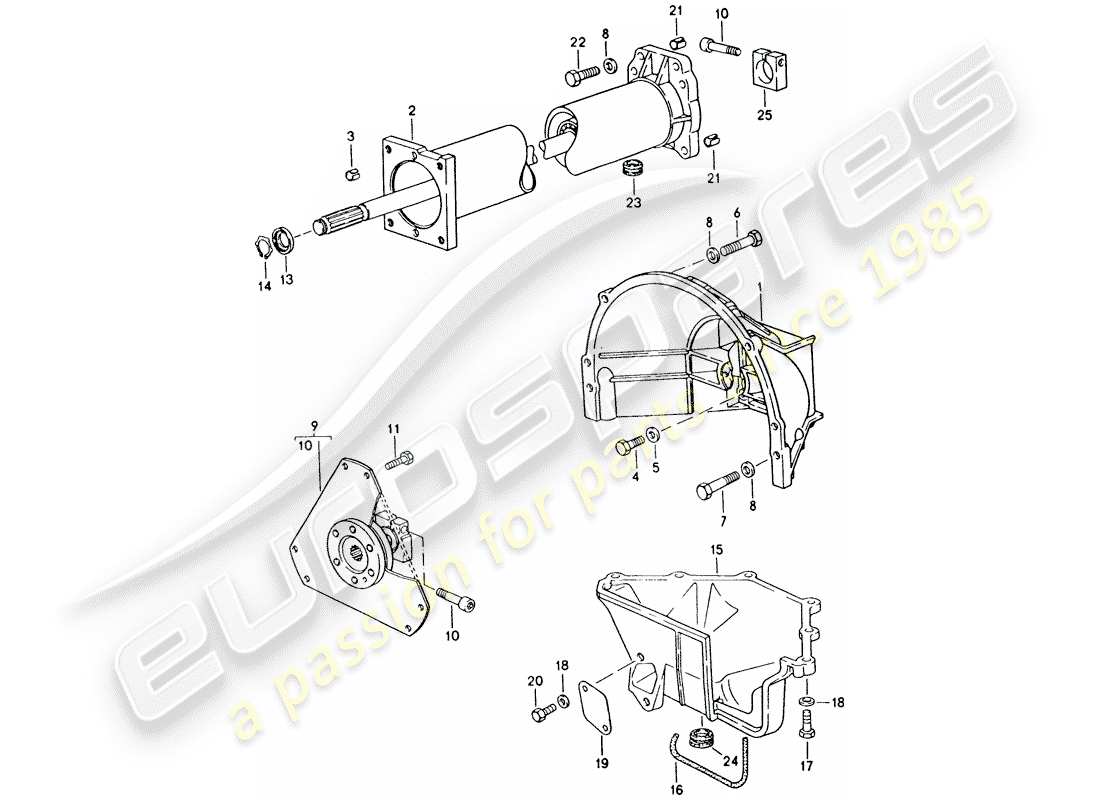 porsche 1992 (928) cambio automatico - tubo centrale diagramma delle parti