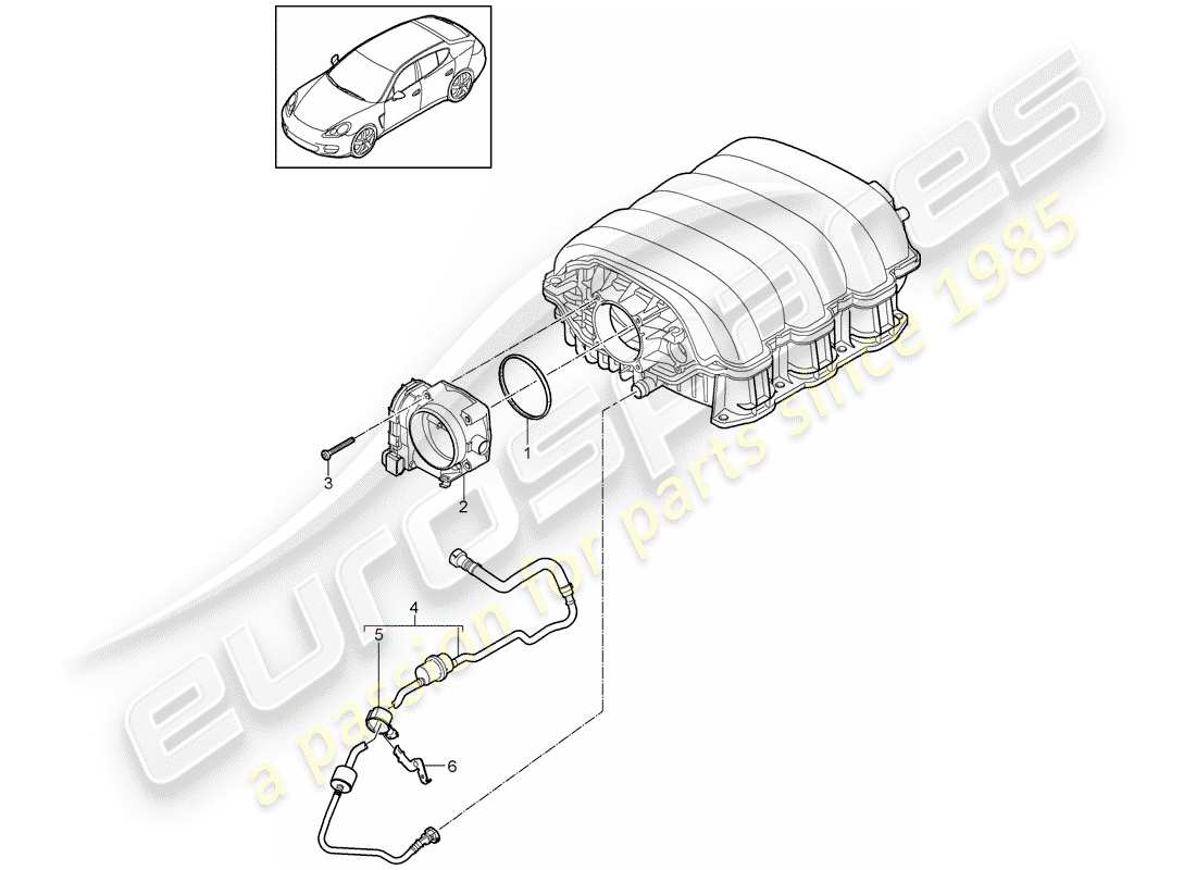 porsche 2015 (panamera 970) schema delle parti corpo farfallato