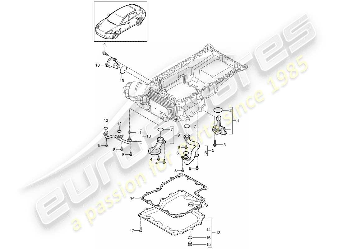 porsche 2016 (panamera 970) collettore di aspirazione diagramma delle parti