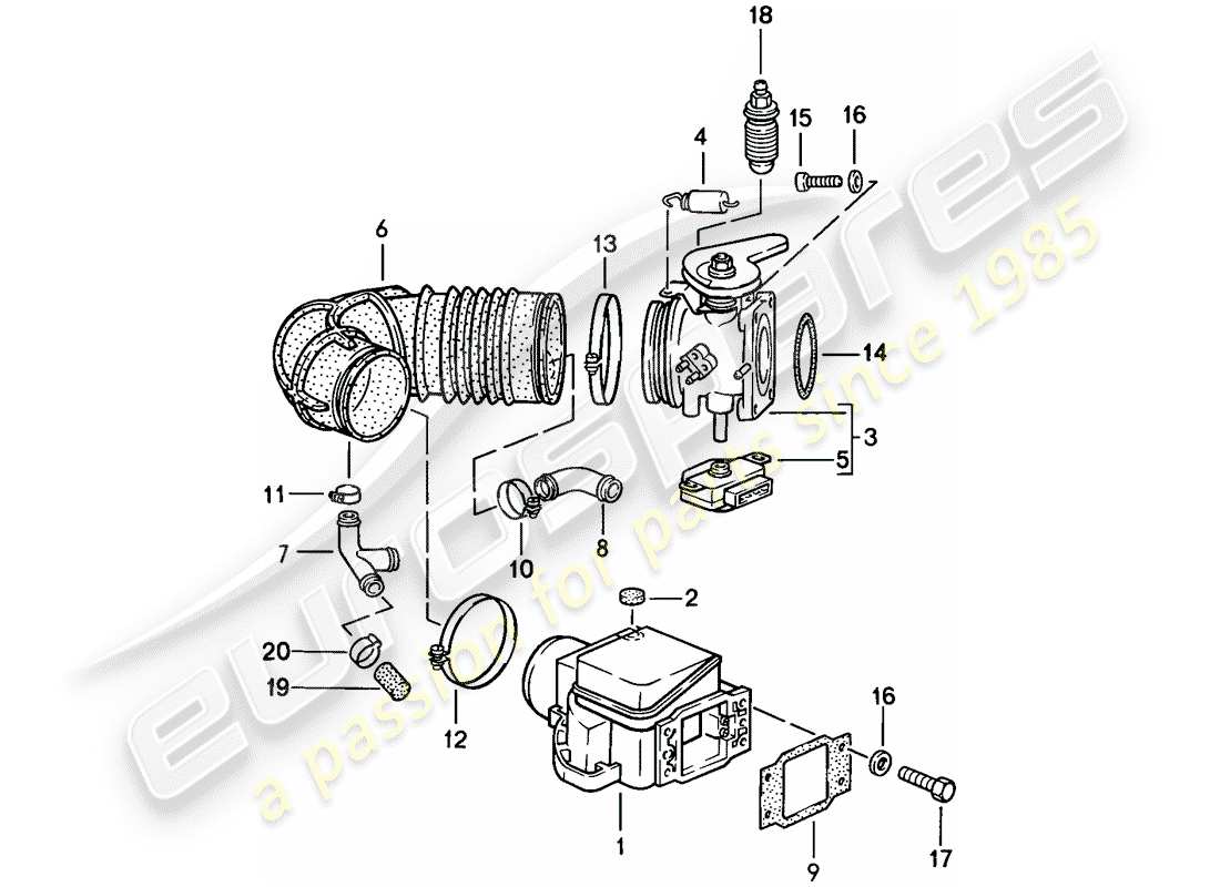 porsche 1986 (924s) l-jetronic - 1 diagramma delle parti