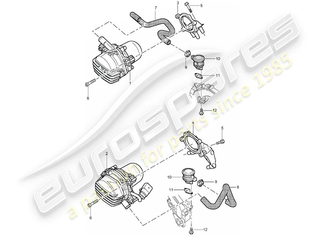 porsche 2005 (cayenne e1 9pa) pompa aria secondaria diagramma delle parti