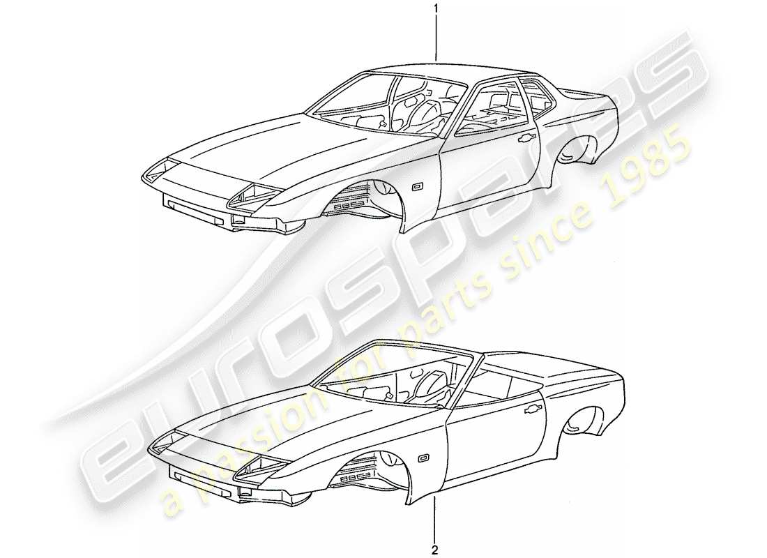 porsche 1990 (944) schema delle parti della carrozzeria