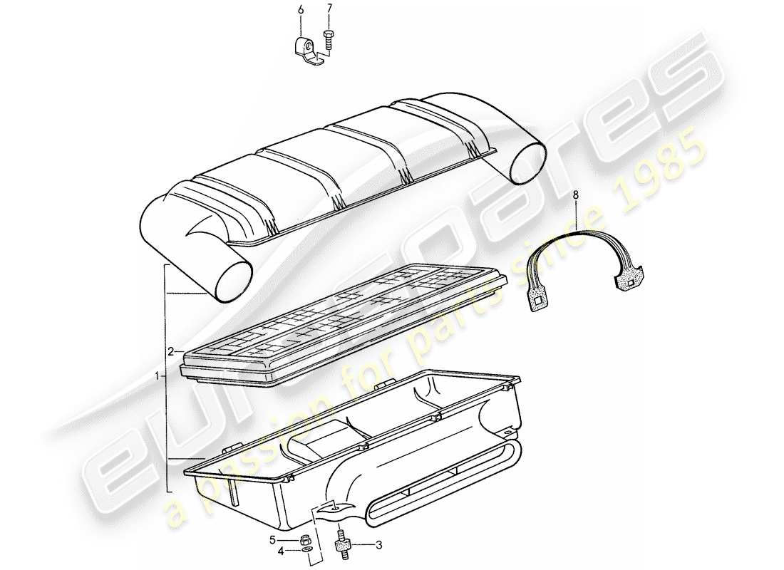 porsche 1987 (959) sistema di aspirazione 1 diagramma delle parti
