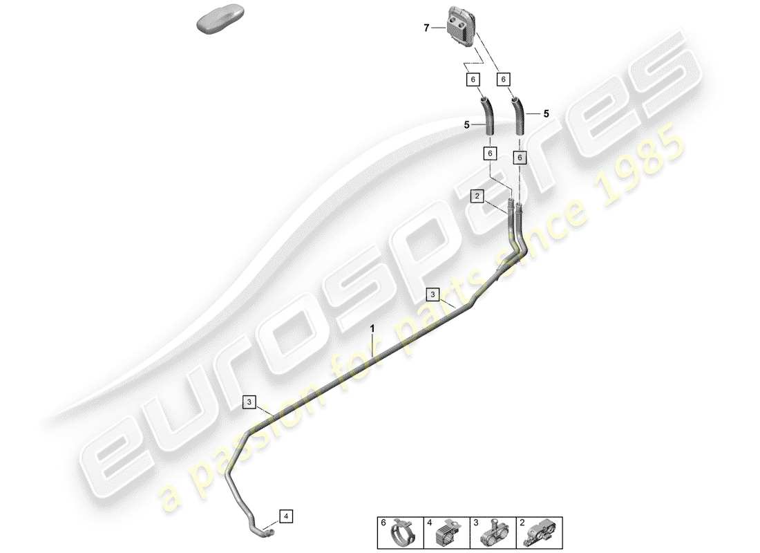 porsche 2019 (718 boxster spyder) diagramma delle parti del riscaldatore