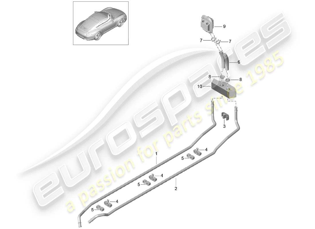 porsche 2013 (991-1) diagramma delle parti del riscaldatore