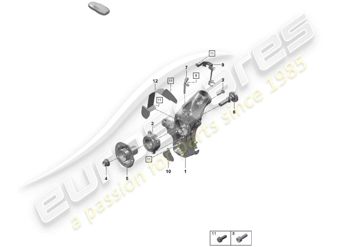 porsche 2019 (718 boxster spyder) portaruota diagramma delle parti