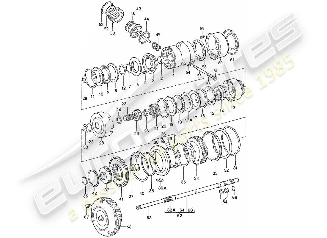 porsche 1990 (944) controllo trasmissione - per - cambio automatico - d >> - mj 1989 schema delle parti