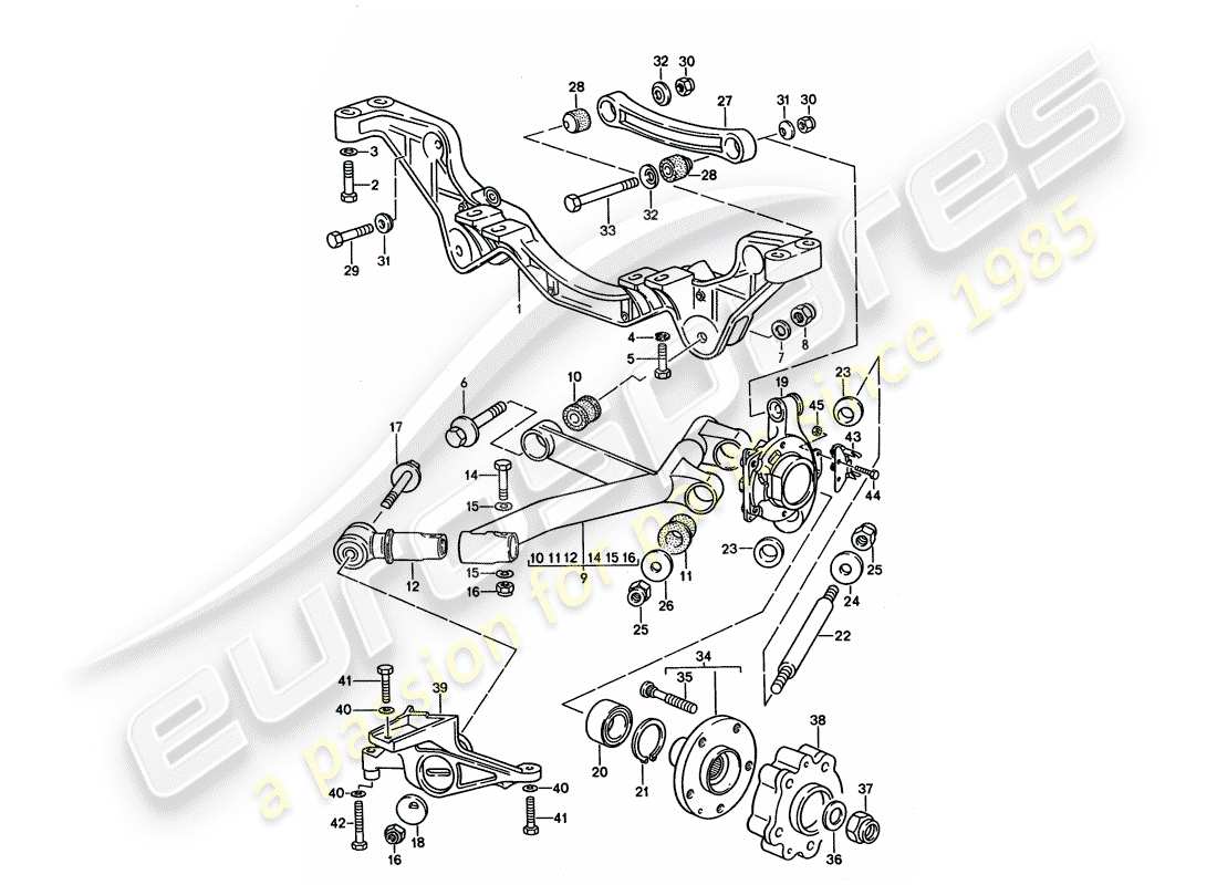 porsche 1995 (928) asse posteriore diagramma delle parti