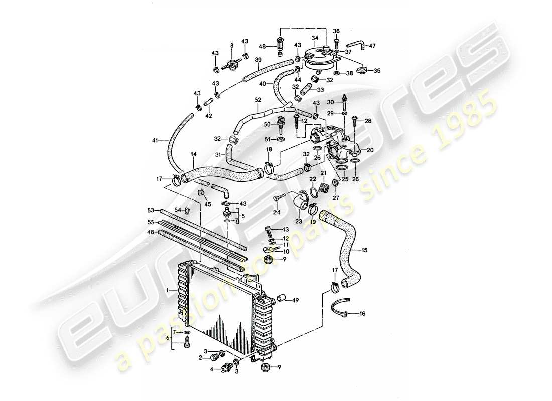porsche 1995 (928) raffreddamento ad acqua 1 diagramma delle parti