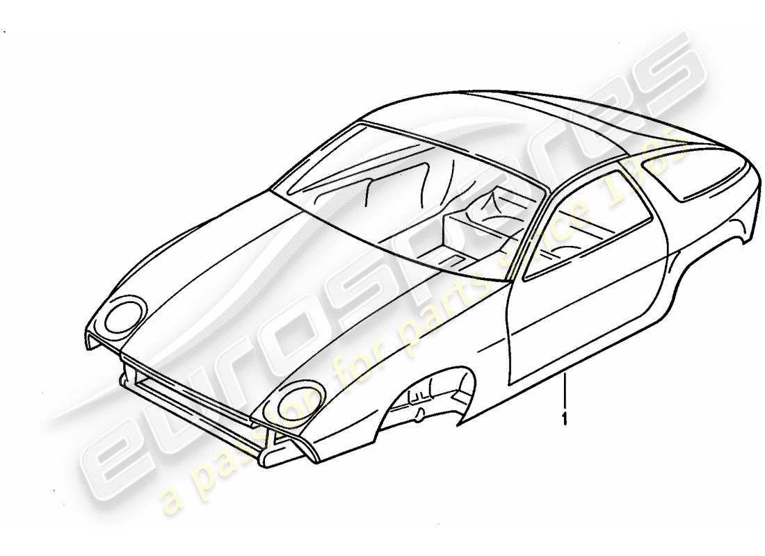 porsche 1993 (928) schema delle parti della carrozzeria