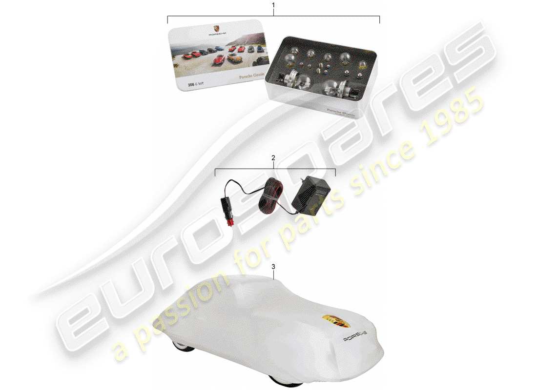 porsche 1959 (356/356a) accessori diagramma delle parti