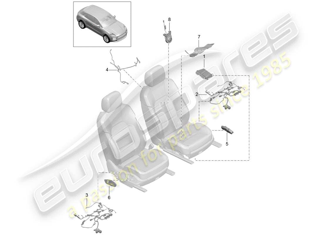 porsche 2020 (macan) schema delle parti elettriche