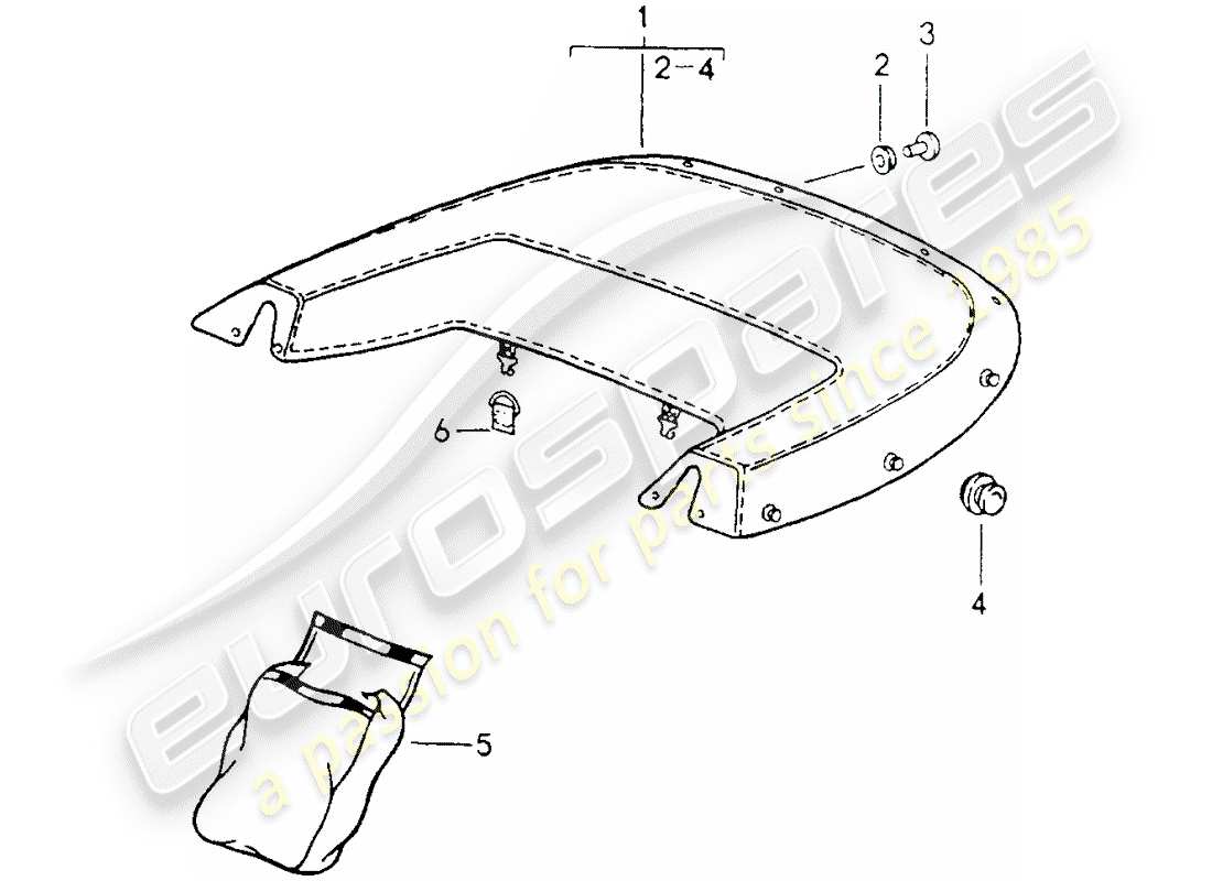 porsche 1990 (964) copertura stivale diagramma delle parti