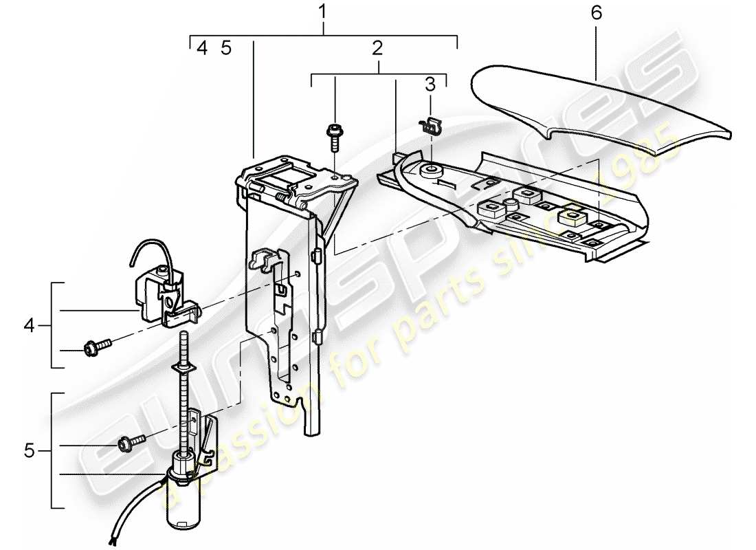 porsche 2008 (997-1 turbo / gt2) lembo diagramma delle parti