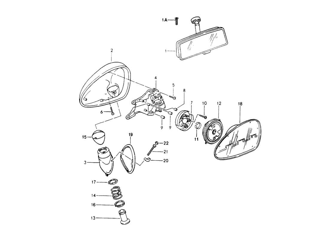 porsche 1994 (964) specchio retrovisore interno - specchio retrovisore - specchio retrovisore schema delle parti