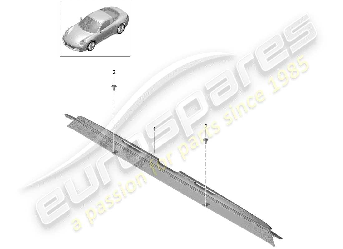 porsche 2020 (991-2) schema delle parti deflettore del vento