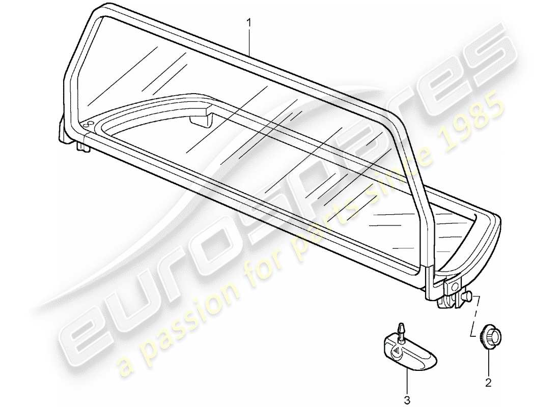 porsche 2002 (996 turbo / gt2) parabrezza diagramma delle parti