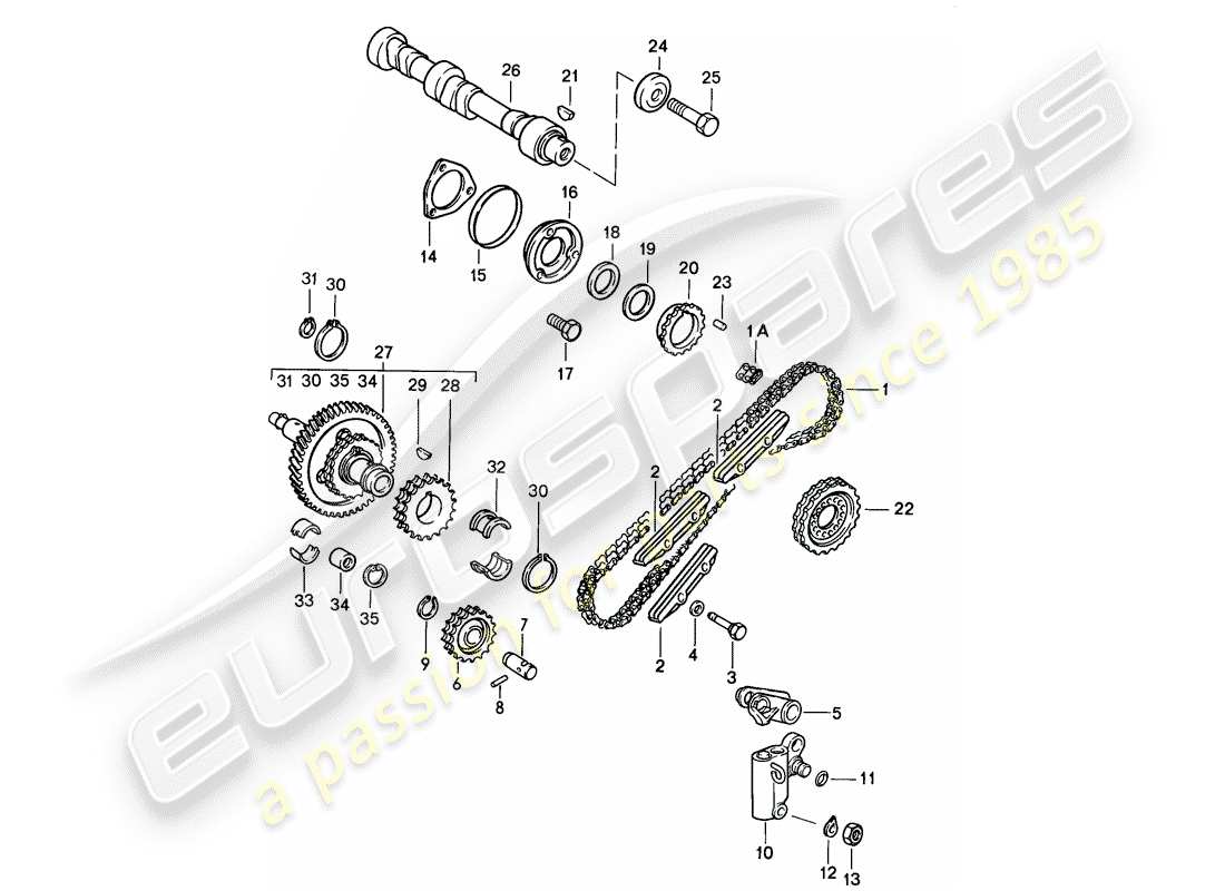 porsche 1989 (911) controllo della valvola diagramma delle parti